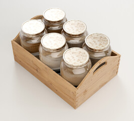Moonshine Jars In A Crate