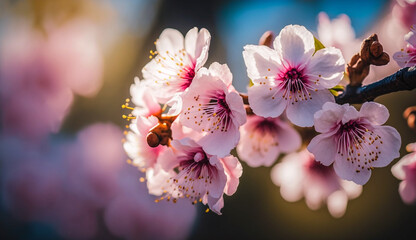 pink cherry blossoms, Created with generative Ai