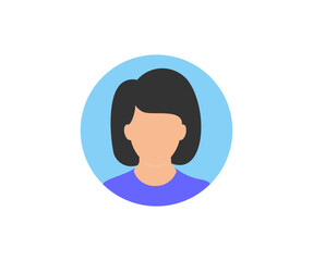 Avatar profile picture icon including female. User member, People icon in flat style. User profile, website and app design and development, vector design and illustration.