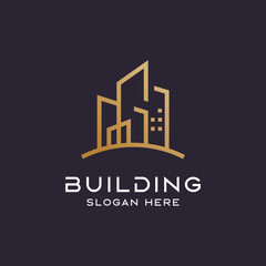 G letter and building logo. luxury logo. logo architect. line logo. suitable for your company.