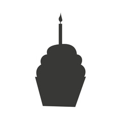 cupcak silhouette, black on white, isolated vector illustration. Use for logo, your design, decoration. EPS