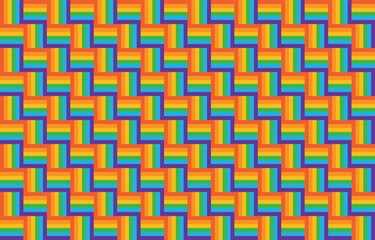 colorful rainbow pride seamless pattern. Pride month colorful Checkered plaid fabric texture background. fabric pattern seamless textile.  native traditional decoration. LGBTQ love pattern fabric tile
