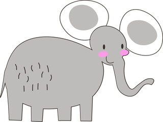 Cartoon elephant isolated on white background EPS
