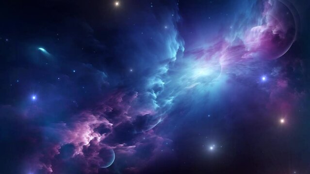  Beautiful nebula in space - stars - galaxy  - Concept Art 
