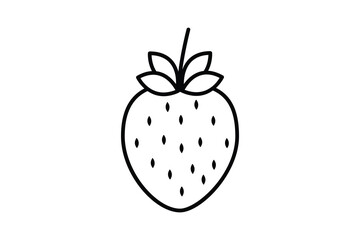 Strawberry fruit icon illustration. icon related to fruits. Line icon style. Simple vector design editable