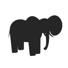Vector illustration of a black silhouette elephant. Isolated white background. Icon elephant side view profile. EPS