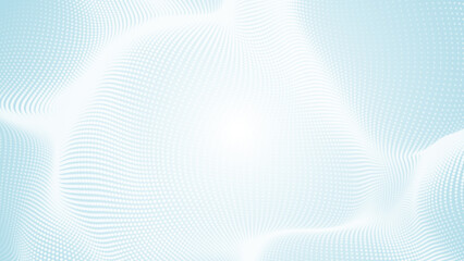 Abstract dot white blue wave pattern gradient  texture technology background.