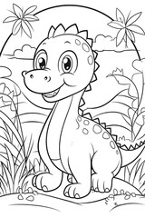 cute dinosaur coloring page