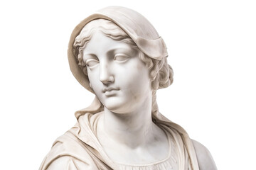 Set of marble statue isolated on transparent background - Fictional Person, Generative AI