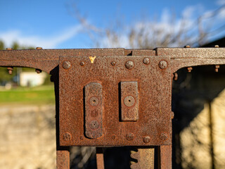 Old rusty part of a iron gate