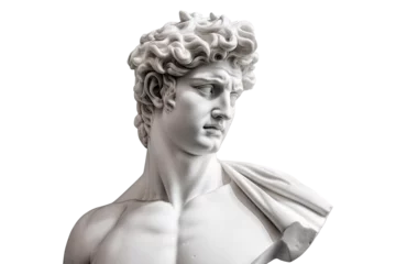 Fotobehang Set of marble statue isolated on transparent background - Fictional Person, Generative AI © comicsans