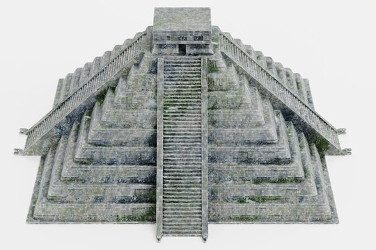 Realistic 3D Render of Mayan Pyramid