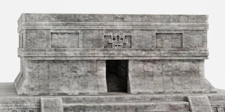 Realistic 3D Render of Mayan Pyramid