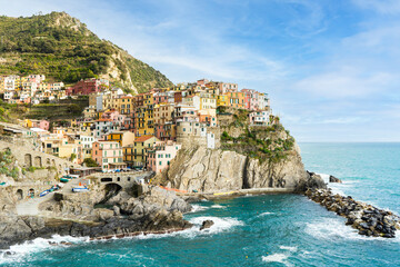 Fototapeta na wymiar View of Manarola village in Cinque Terre, Liguria, Italy
