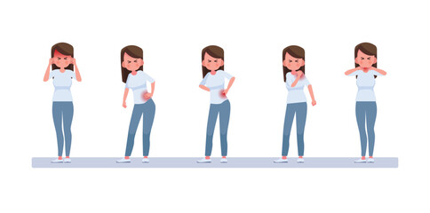 Obraz premium Office syndrome and different types of pain in woman