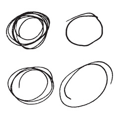 Set of hand drawn circles vector. Design elements for your next project.