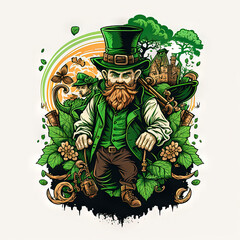 cartoon, illustration, art, vector, design, drawing, flower, color, character, painting, leprechaun, graffiti, nature, holiday, funny, people, decoration, christmas