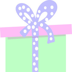 Pastel colors present box with dots