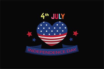 4th JULY INDEPENDENCE DAY Typography T shirt Design