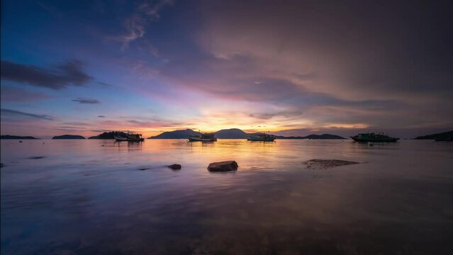 Timelapse sunset Nam Du Islands, Kien Giang province, Viet Nam