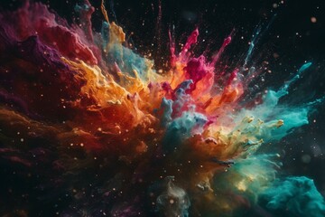 Stunning implosions of multicolored universes. Generative AI