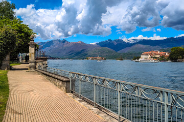 Promenade along Lake Maggiore in Italy.