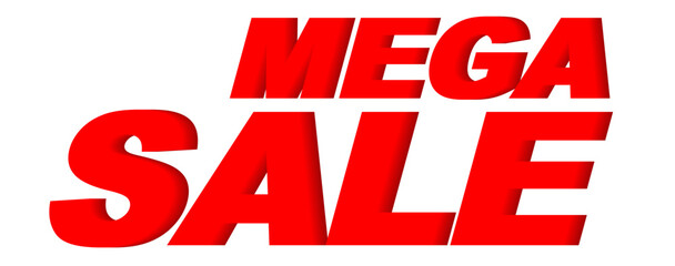 mega sale on white background