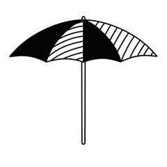 Black doodle beach umbrella.