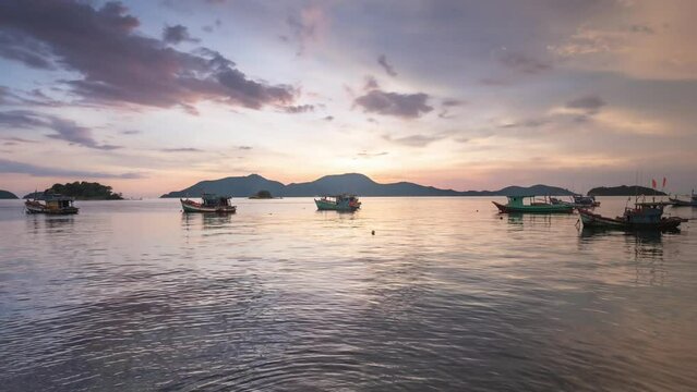 Timelapse sunset Nam Du Islands, Kien Giang Province, Viet Nam 