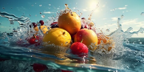 Fototapeta na wymiar water fresh background nature drop healthy green strawberry vitamin food fruit. Generative AI. Generative AI