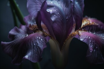Stunning close-up of an iris flower. Generative AI