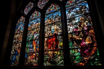beautiful stained glass masterpiece. Generative AI