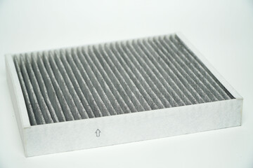 Car interior air filter isolated on white background,PM2.5 dust concept inside the car,Auto parts concept, clean air