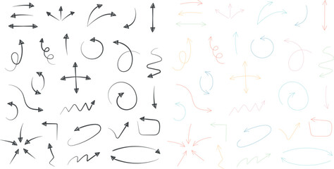 Set of Sketch arrow, Hand drawn Elements, Arrow sign. Eps 10