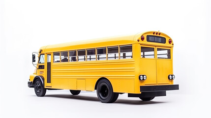 Fototapeta na wymiar School bus isolated on white background