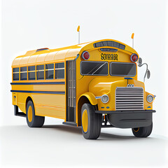 Naklejka na ściany i meble School bus isolated on white background