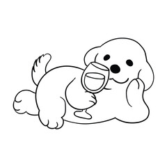 Hand drawing style of dog vector. Suitable for animal cute sticker or character.