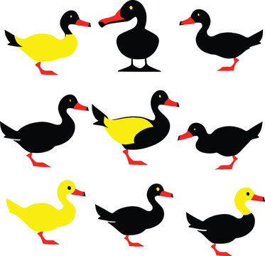 
"Cute and Beautiful Duck Cartoon Vector Illustration" is a digital artwork created using vector-based software. The illustration features a charming duck character with a round body, a small beak,