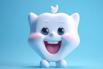 Naklejka premium dentist smiling hygiene dentistry tooth blue dental smile child care. Generative AI. Generative AI