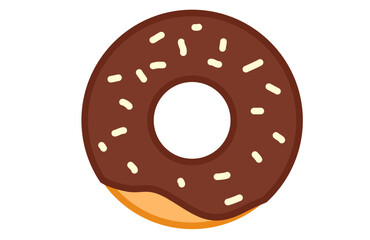 chocolate donut isolated on white