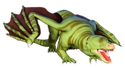 Fototapeta premium 3D Rendering Fairy Tale Dragon on White