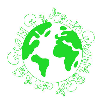 Save world. Earth day. green planet earth vector