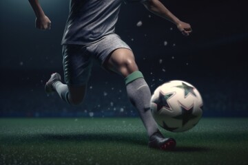 competition foot ball game soccer sport stadium goal kick football. Generative AI. Generative AI