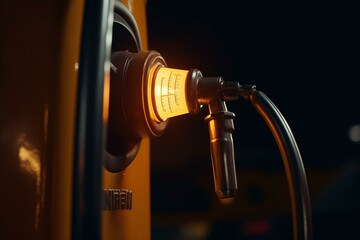 Gasoline pump nozzle up close. Generative AI