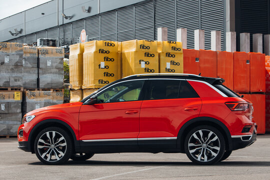 Volkswagen T-Roc R line red at the parking