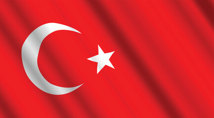 Turkish flag waving in the wind. vector illustration