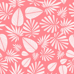 Fototapeta na wymiar tropical pattern with palm leaves