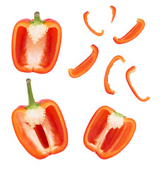 Red pepper isolated on white background