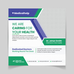 Vector medical healthcare clinic social media instagram banner or web banner design premium vector template