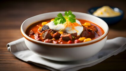 Image of a bowl of beef chili